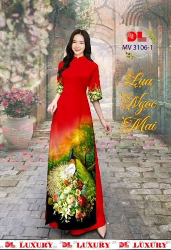 MẪU IN ÁO DÀI mv3106-1 CÔNG ĐỎ