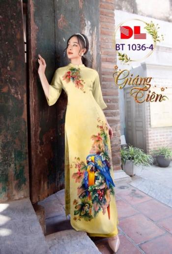 Mẫu in áo dài BT1036-4 KÉT VÀNG